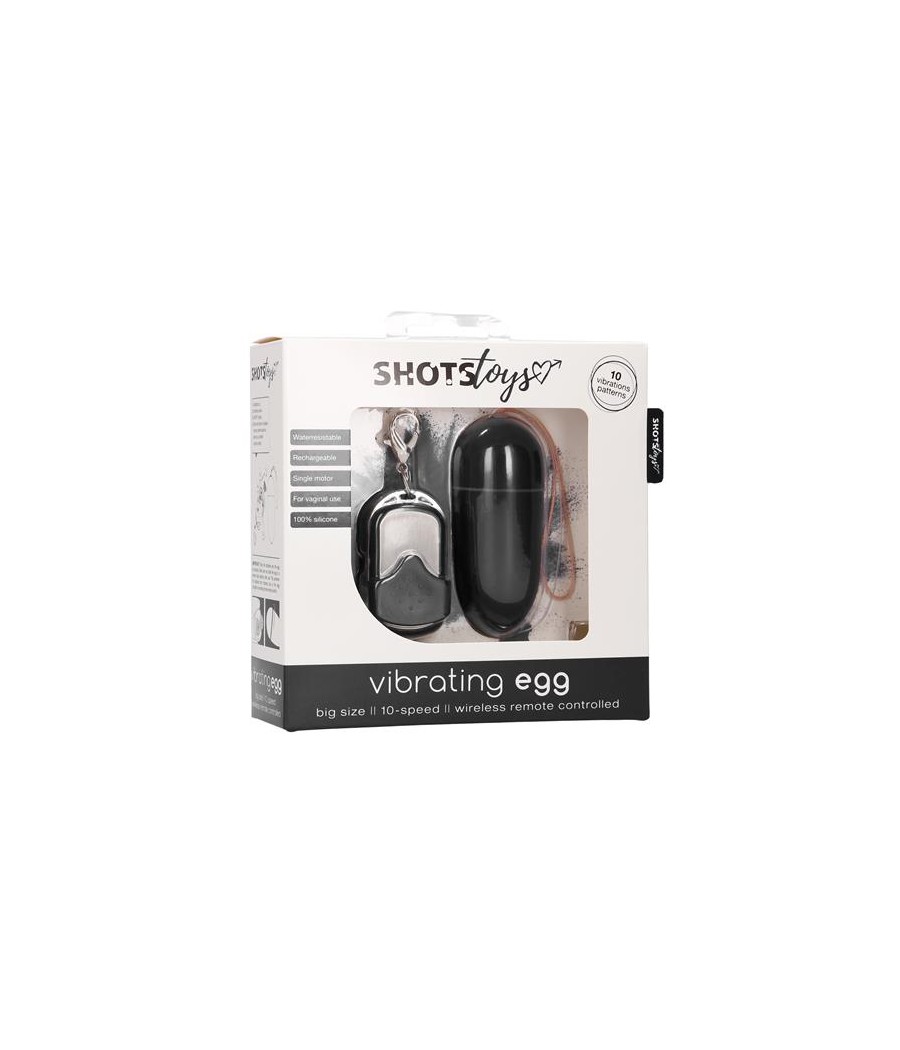 TengoQueProbarlo Huevo Vibrador 10 Velocidades Negro SHOTS TOYS  Huevos Vibradores Control Remoto