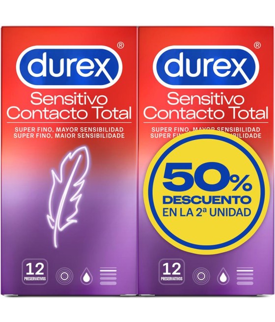 TengoQueProbarlo Duplo Sensitivo Contacto Total 12ud DUREX  Anticonceptivos y Preservativos Especiales