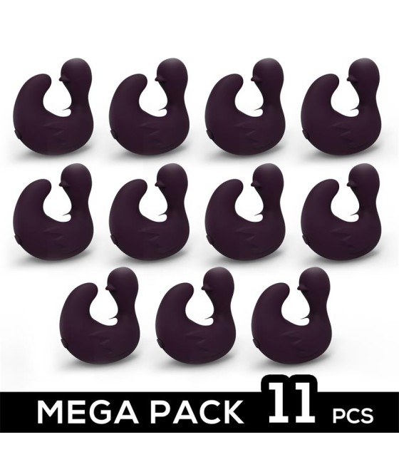 Megapack 11 pcs. Dedal Patito Estimulador USB Silicona Negro