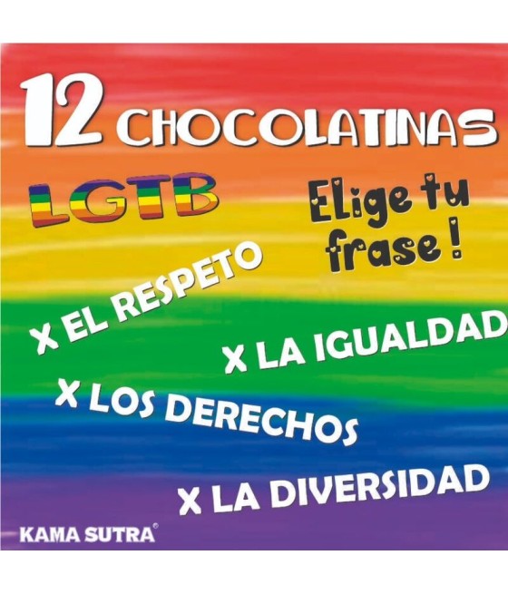 TengoQueProbarlo PRIDE - CAJA DE 12 CHOCOLATINAS CON LA BANDERA LGBT PRIDE  LGBT