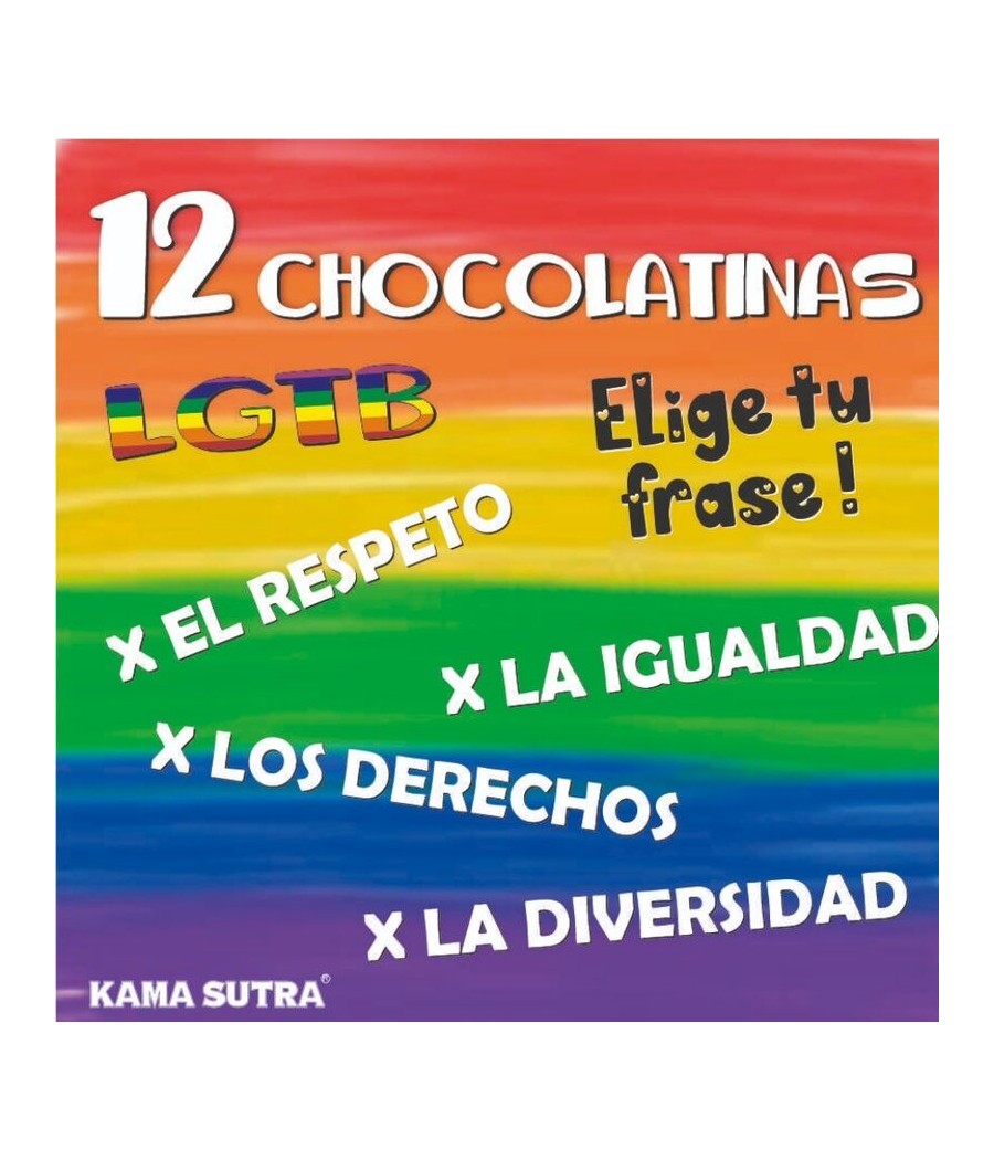 TengoQueProbarlo PRIDE - CAJA DE 12 CHOCOLATINAS CON LA BANDERA LGBT PRIDE  LGBT