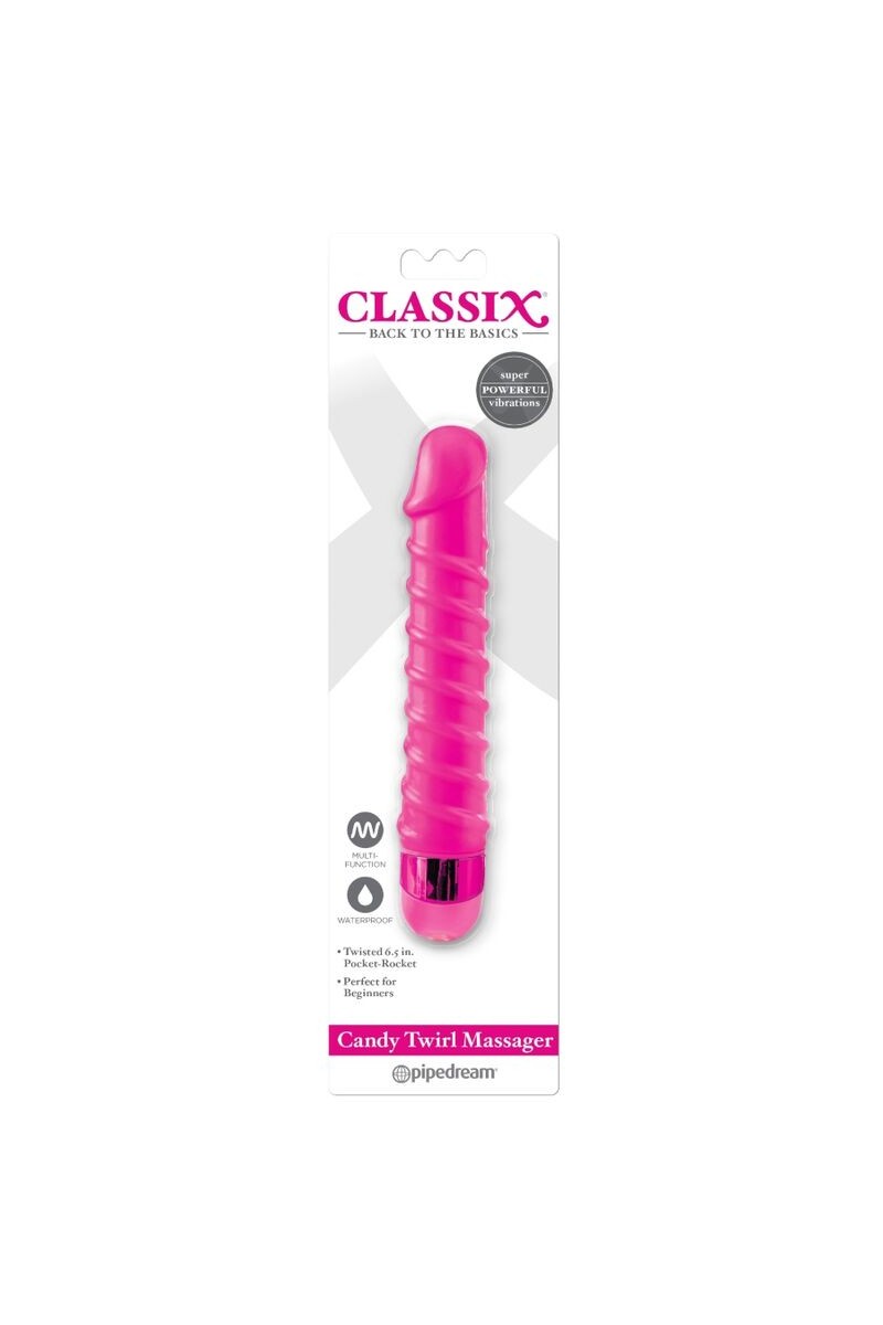 TengoQueProbarlo CLASSIX - MASAJEADOR VIBRADOR CANDY TWIRL 16.5 CM ROSA CLASSIX  Vibradores para Mujer