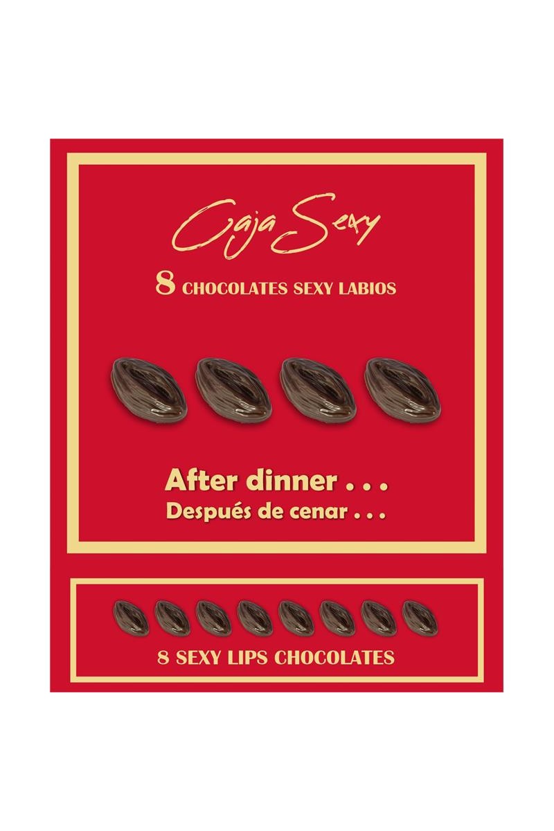 TengoQueProbarlo Caja Roja Sexy Forma de Labios Chocolate Negro 8 unidades DIVERTY SEX  Golosinas Eróticas Divertidas