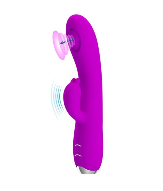 Regina Vibrador con Función de Ondas USB Silicona Púrpura