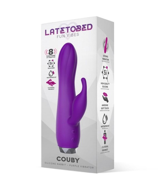 TengoQueProbarlo Couby Silicone Rabbit Purple Vibrator LATETOBED  Rotadores para Mujer