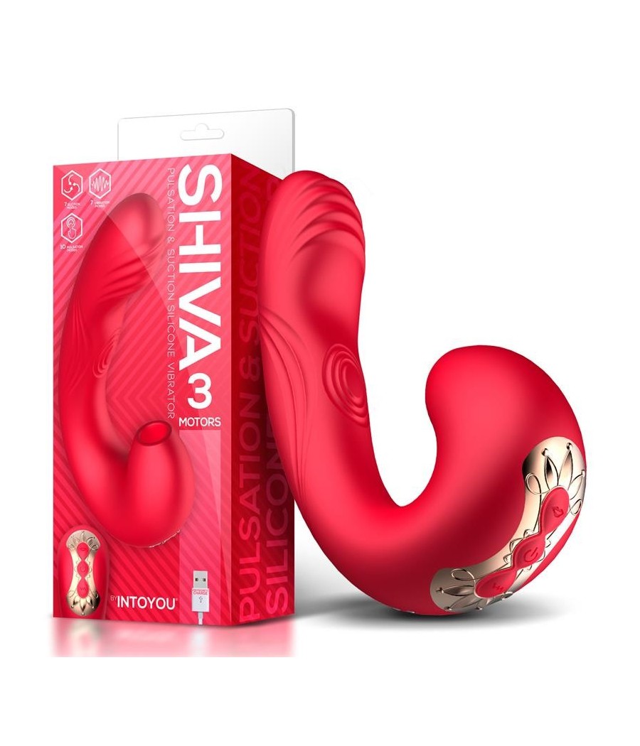 TengoQueProbarlo Shiva Vibrador con Succión y Pulsación 3 Motores USB Magnético Silicona INTOYOU  Vibradores para Mujer