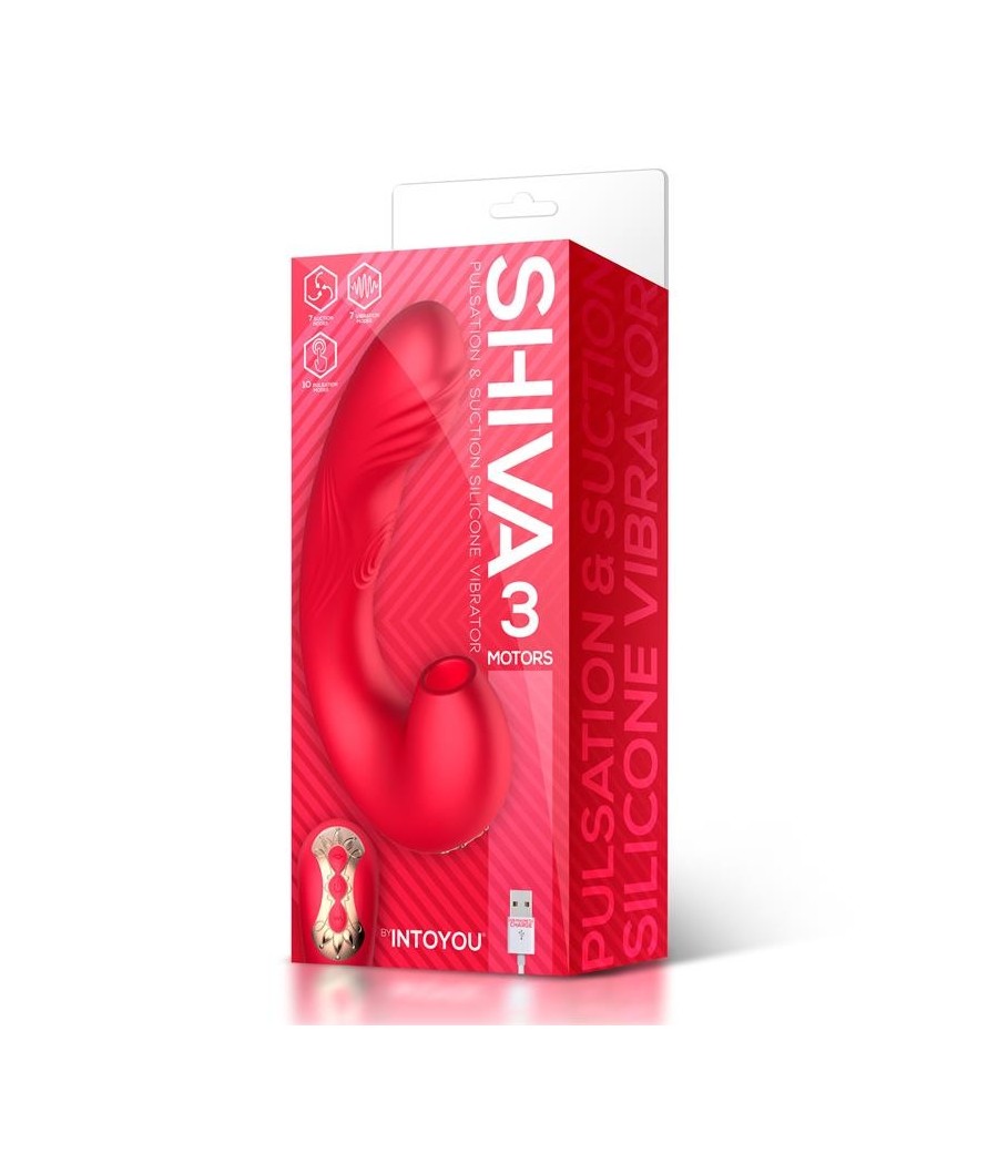 TengoQueProbarlo Shiva Vibrador con Succión y Pulsación 3 Motores USB Magnético Silicona INTOYOU  Vibradores para Mujer