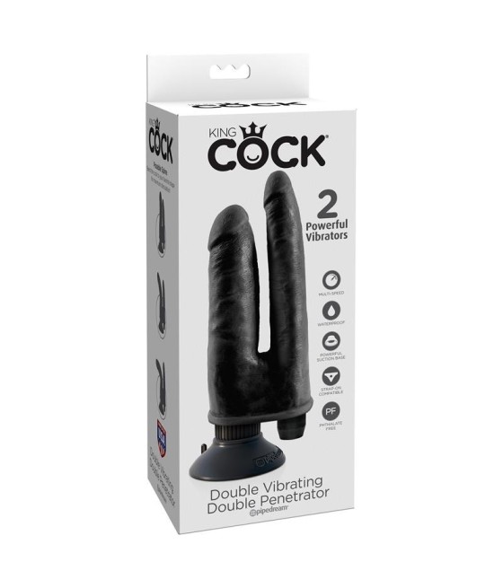 TengoQueProbarlo King Cock Vibrador Doble 8 - Color Negro KING COCK  Vibradores para Mujer