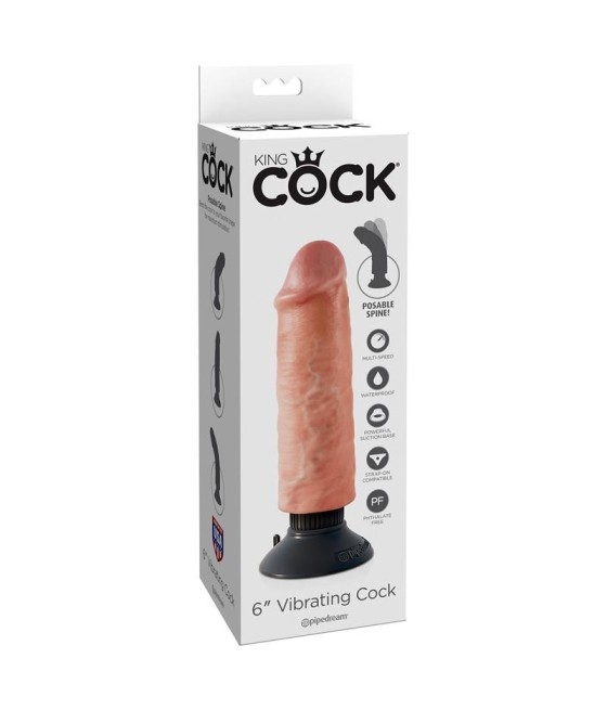 TengoQueProbarlo King Cock Vibrador Realistico 6 - Color Natural KING COCK  Vibradores para Mujer