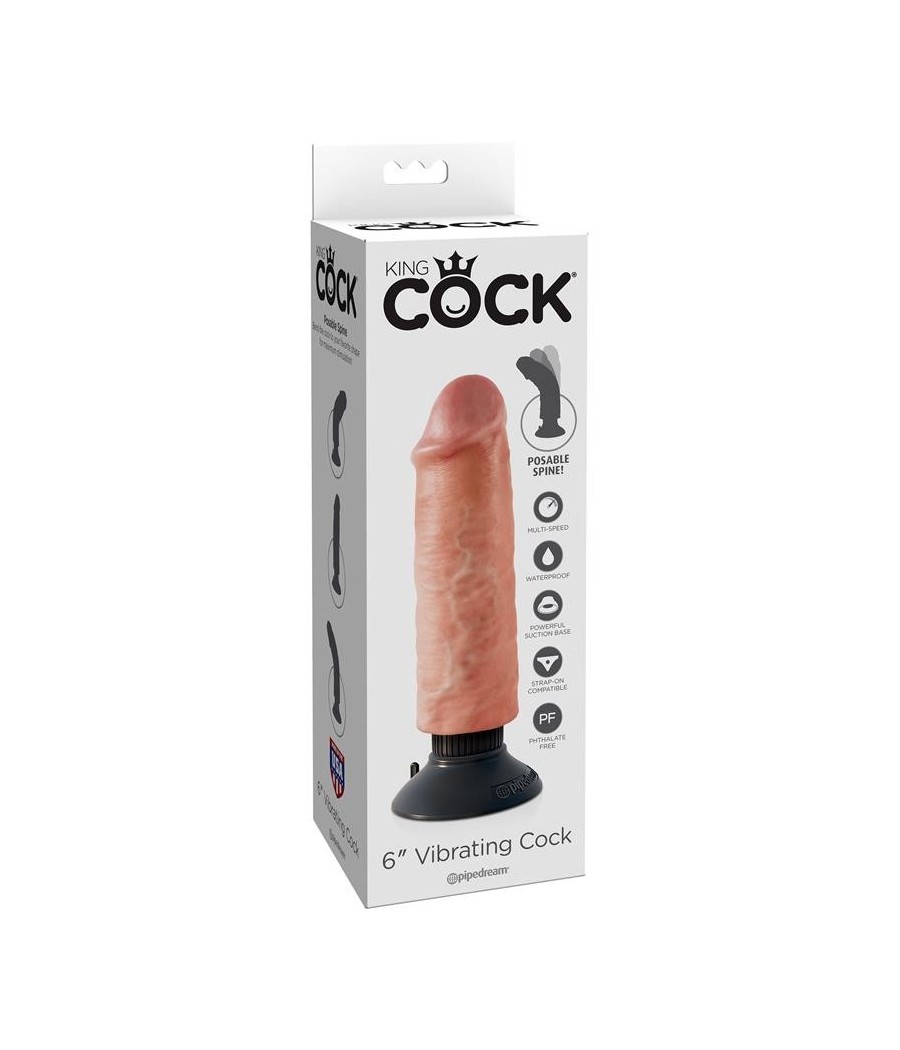 TengoQueProbarlo King Cock Vibrador Realistico 6 - Color Natural KING COCK  Vibradores para Mujer