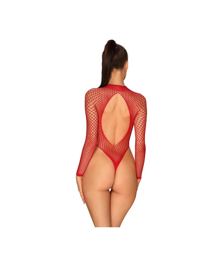 TengoQueProbarlo Bodysuit de Rejilla Rojo OBSESSIVE  Bodys para Mujer de Encaje