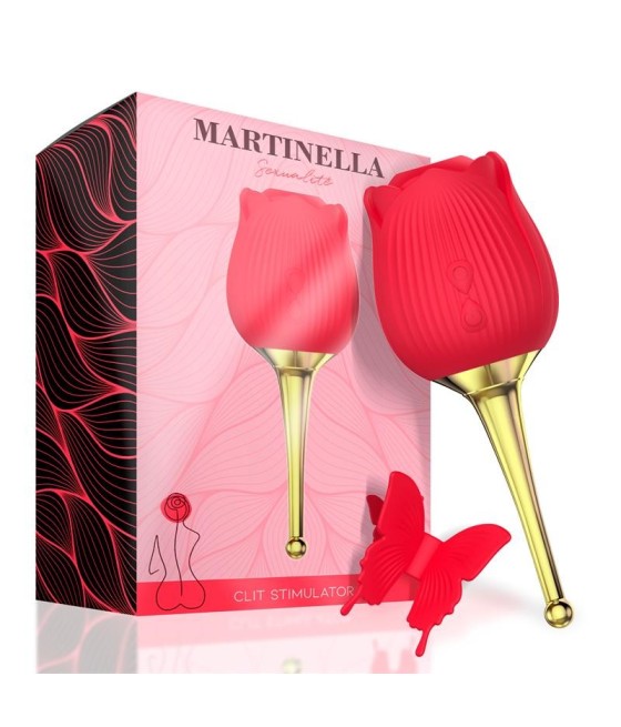 Martinella Estimulador de Clítoris  y Vibrador de Punto Hot Red