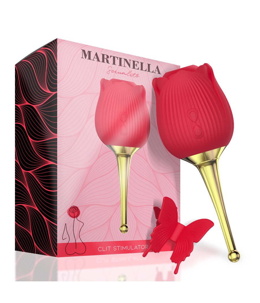 TengoQueProbarlo Martinella Estimulador de Clítoris  y Vibrador de Punto Hot Red MARTINELLA  Estimulador de Clítoris y Succionad