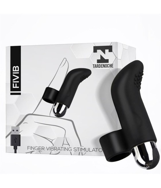 TengoQueProbarlo Fivib Estimulador de Dedo USB Silicona Negro TARDENOCHE  Estimulador de Clítoris y Succionador