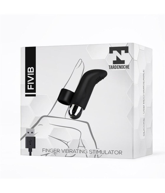 TengoQueProbarlo Fivib Estimulador de Dedo USB Silicona Negro TARDENOCHE  Estimulador de Clítoris y Succionador