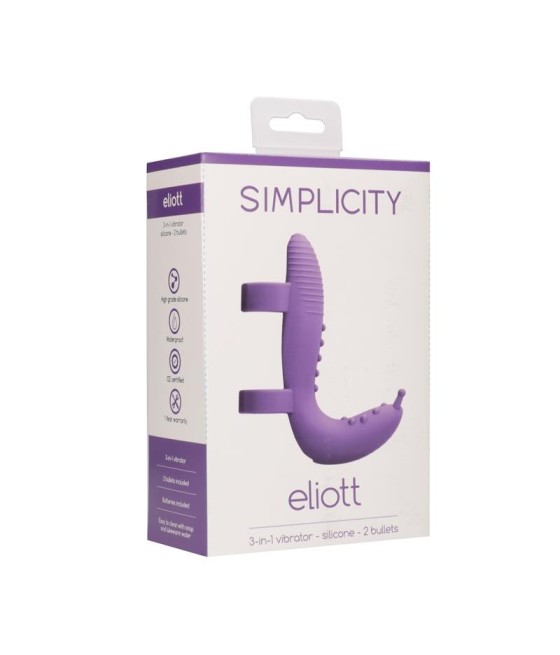 TengoQueProbarlo Set Extensión Vibrador Eliott Púrpura SIMPLICITY  Estimulador de Clítoris y Succionador