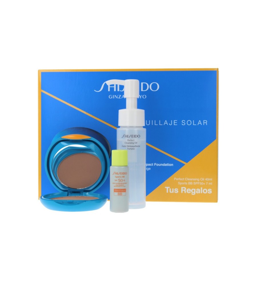 TengoQueProbarlo Estuche Shiseido Maquillaje Compacto Protectos SPF 30 + Desmaquillante Aceite + Protector Sport SPF 50+ SHISEID