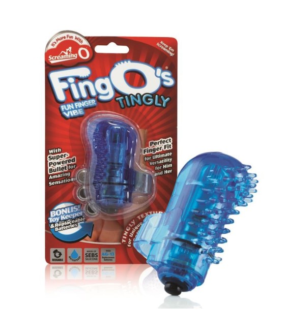 TengoQueProbarlo Dedo Vibrador Tingly - Azul SCREAMINGO  Estimulador de Clítoris y Succionador