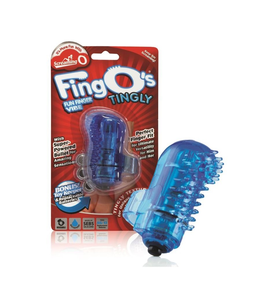 TengoQueProbarlo Dedo Vibrador Tingly - Azul SCREAMINGO  Estimulador de Clítoris y Succionador