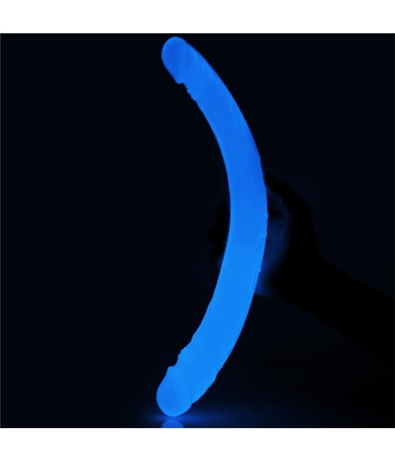 Dildo Doble Lumino 14.5 Luz Azul