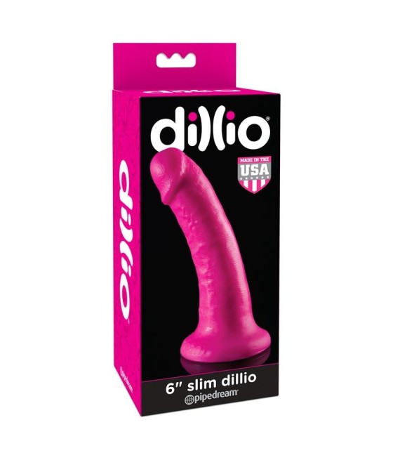 TengoQueProbarlo Dillio 15,2 cm Slim Dillio Rosa DILLIO  Dildos con Ventosa