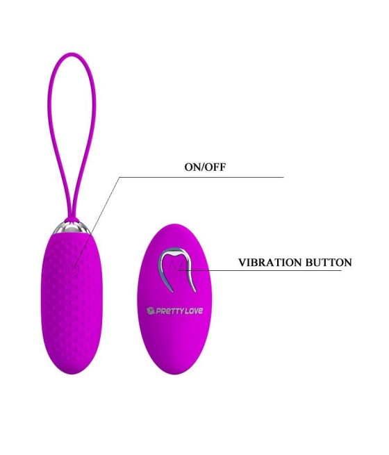 TengoQueProbarlo Huevo Vibrador Joanna USB Purpura PRETTYLOVE  Huevos Vibradores Control Remoto