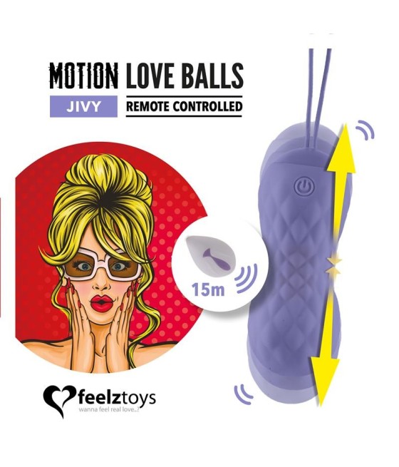 TengoQueProbarlo Huevo Vibrador Motion Love Balls con Control Remoto Jivy P?rpura FEELZTOYS  Huevos Vibradores Control Remoto