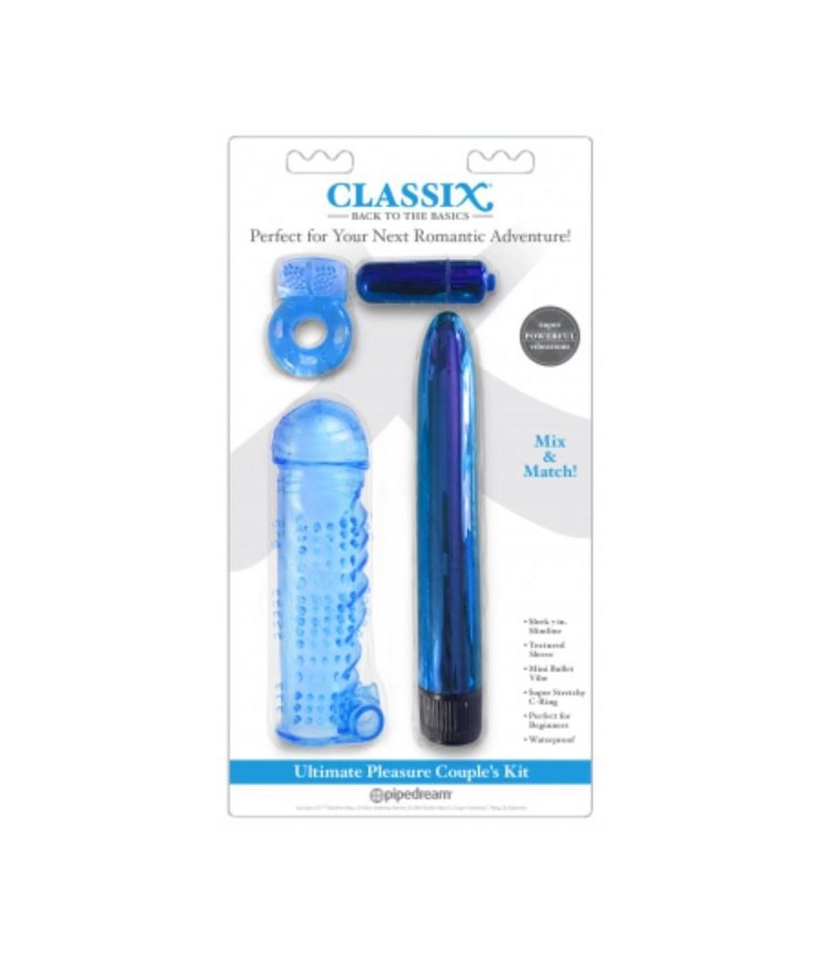 TengoQueProbarlo Kit para Parejas Ultimate Pleasure Azul CLASSIX  Juegos Eróticos Parejas