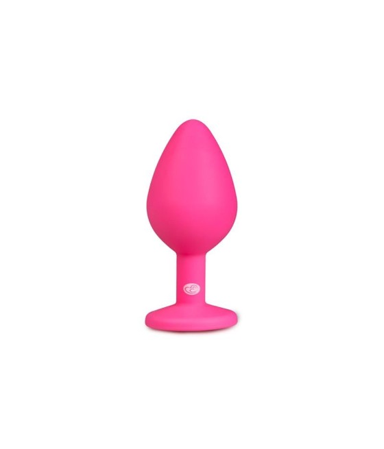 TengoQueProbarlo Plug con Cristal Transparente Silicona Rosa EASYTOYS  Plugs Eróticos