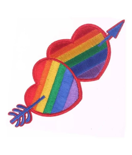 TengoQueProbarlo Parche de Corazon Colores Bandera LGBT+ DIVERTY SEX  LGBT