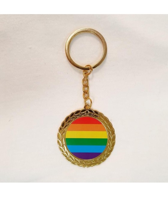 TengoQueProbarlo Llavero Redondo de Metal Bandera LGBT DIVERTY SEX  LGBT
