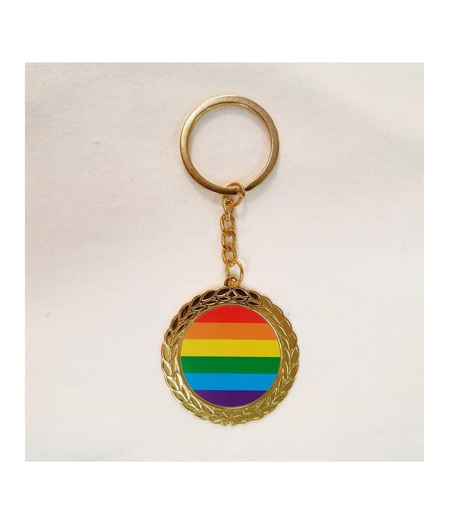 TengoQueProbarlo Llavero Redondo de Metal Bandera LGBT DIVERTY SEX  LGBT