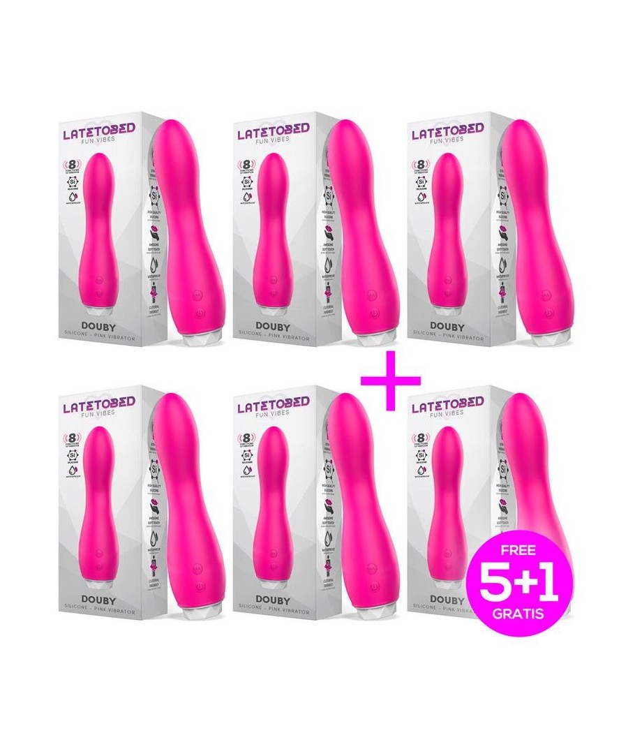 TengoQueProbarlo Pack 5+1 Douby Vibrador Silicona Rosa LATETOBED  Vibradores para Mujer