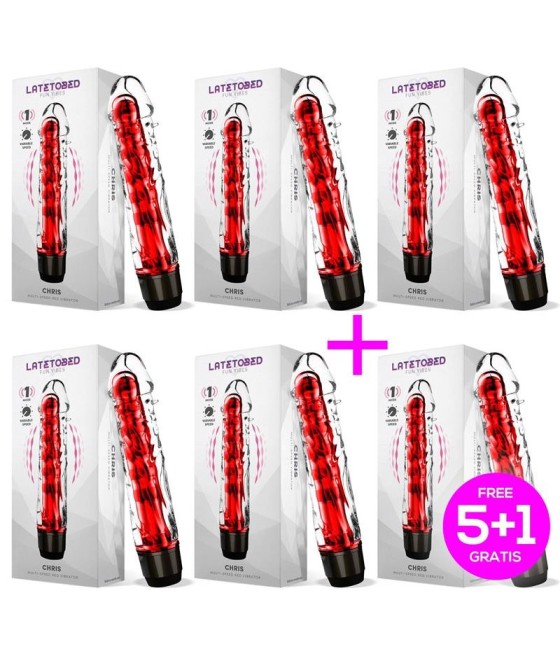 TengoQueProbarlo Pack 5+1 Chris Vibrador Multi Velocidad Rojo LATETOBED  Vibradores para Mujer