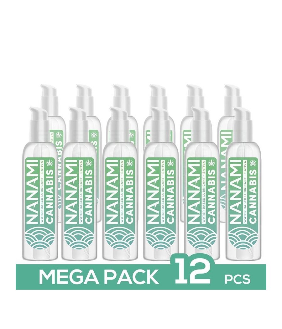 TengoQueProbarlo Pack de 12 Lubricante Base Agua Cannabis 150 ml NANAMI  Sabores