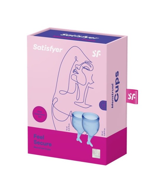 TengoQueProbarlo Copas Menstruales Feel Secure Dark Blue Pack de 2 SATISFYER  Copas Menstruales