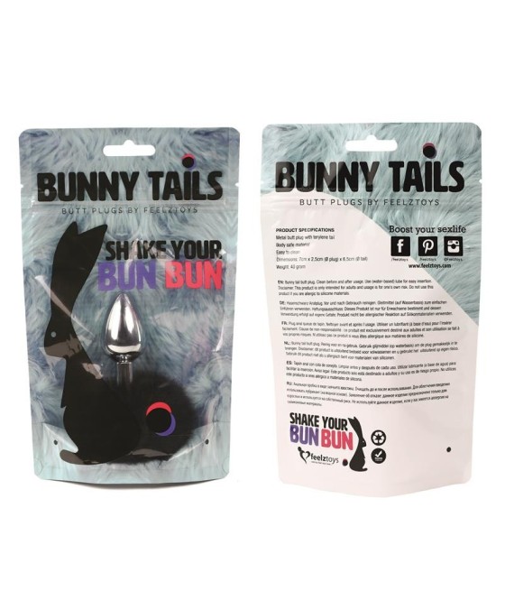 TengoQueProbarlo Bunny Tail Plug Anal con Cola Negro FEELZTOYS  Plugs Eróticos