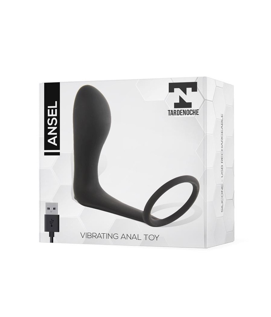 TengoQueProbarlo Ansel Plug Anal con Vibraci?n y Anillo USB Silicona TARDENOCHE  Plugs Eróticos