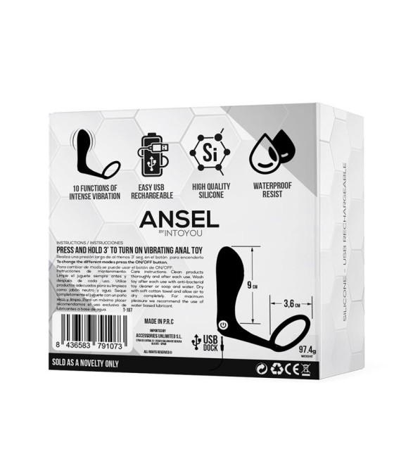 TengoQueProbarlo Ansel Plug Anal con Vibraci?n y Anillo USB Silicona TARDENOCHE  Plugs Eróticos