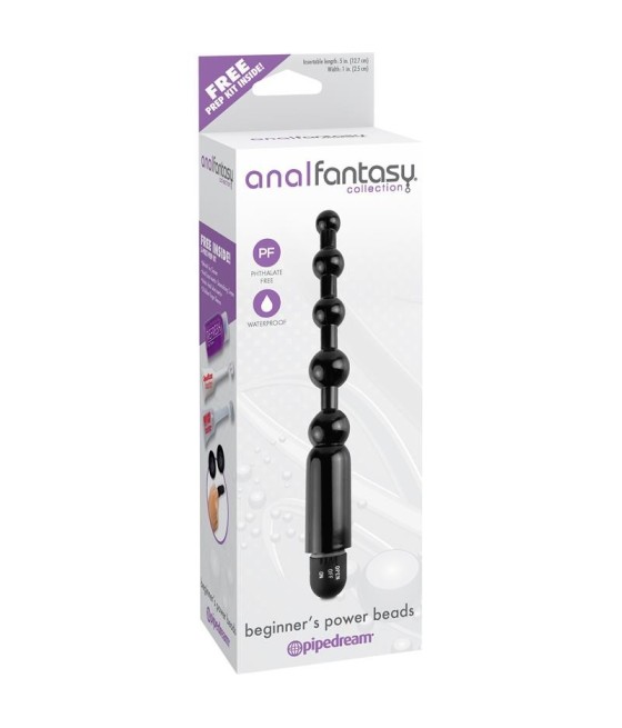 TengoQueProbarlo Cadena Anal Power Beads para Principiantes - Color Negro ANAL FANTASY COLLECT.  Juegos Eróticos Anales