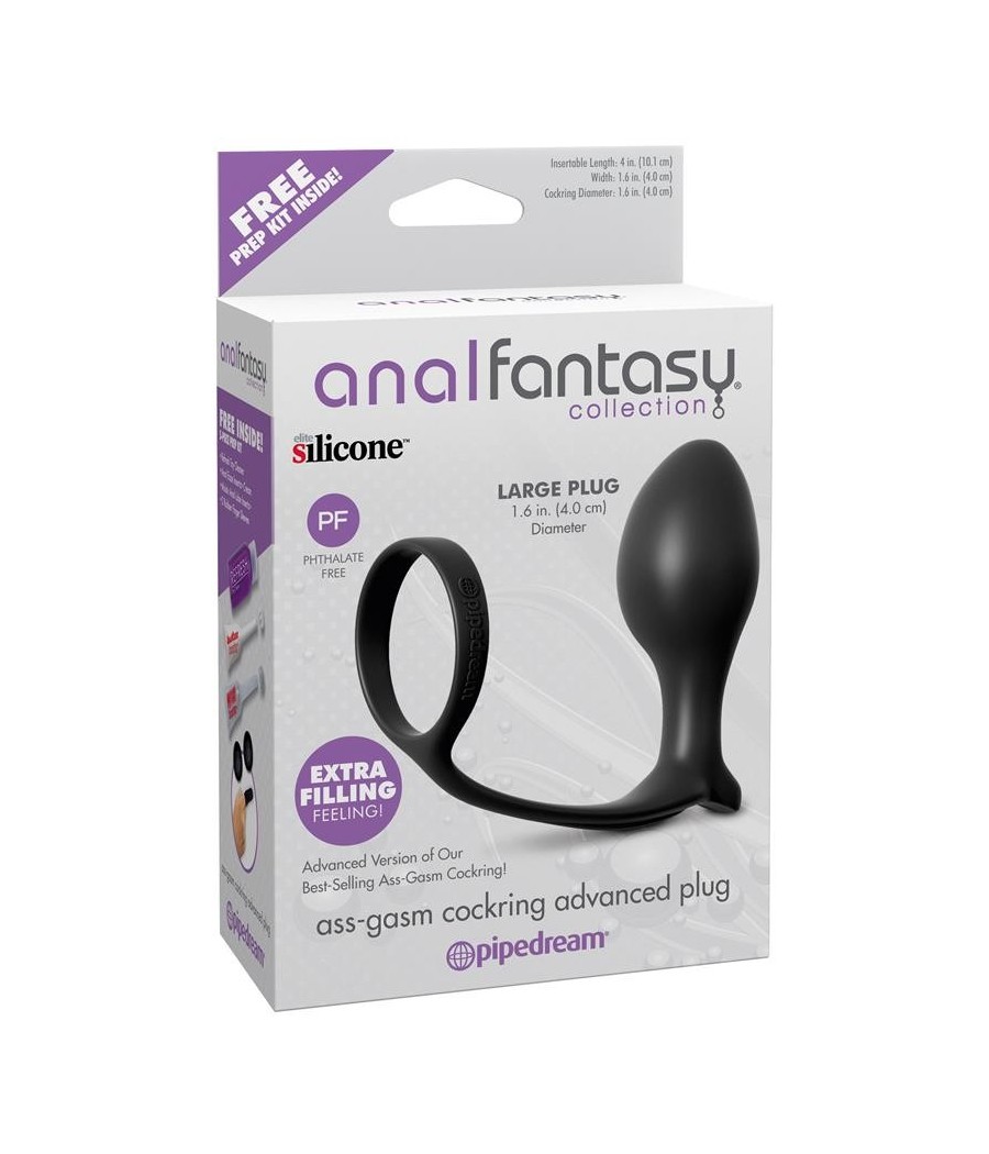 TengoQueProbarlo Anal Fantasy Collection  Ass-Gasm Cockring Advanced Plug - Color Negro ANAL FANTASY COLLECT.  Plugs Eróticos
