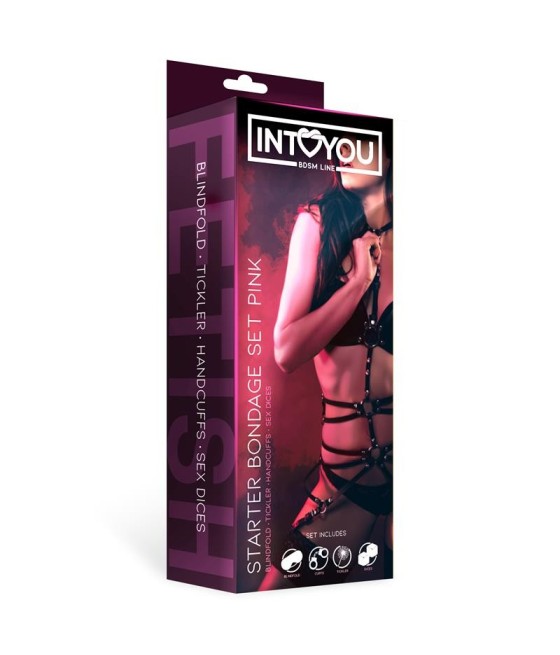 TengoQueProbarlo Kit de Bondage para Principiantes Starters 4 Piezas Rosa INTOYOU BDSM LINE  Kits BDSM