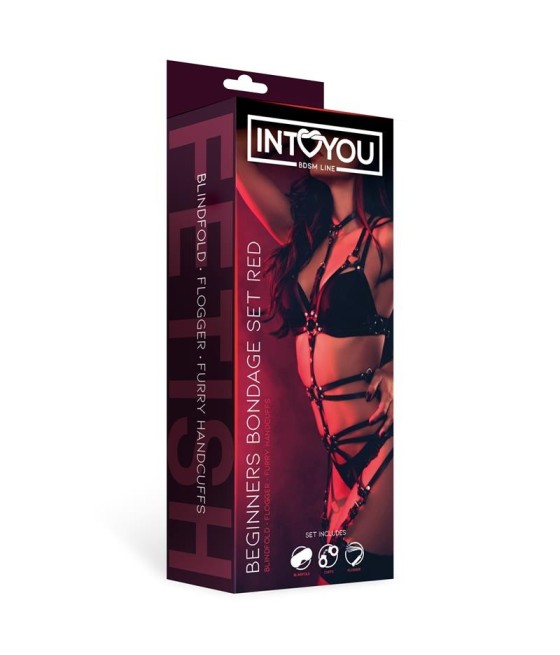 TengoQueProbarlo Set de Bondage para Principiantes Beginners 3 Piezas Rojo INTOYOU BDSM LINE  Kits BDSM
