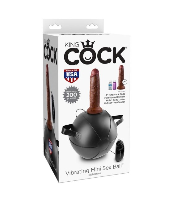 TengoQueProbarlo King Cock Mini Bola Vibradora con Dildo 7 - Color Marr?n KING COCK  Dildos con Ventosa