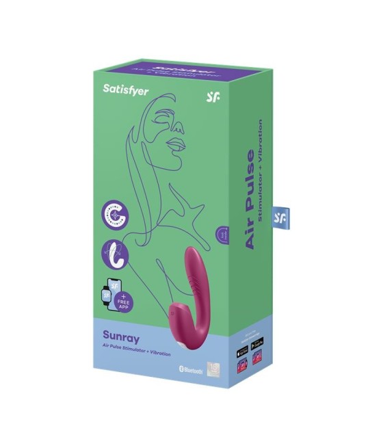 TengoQueProbarlo Sunray Berry Succionador y Vibrador 2 en 1 S?per Flexible USB SATISFYER  Estimulador de Clítoris y Succionador