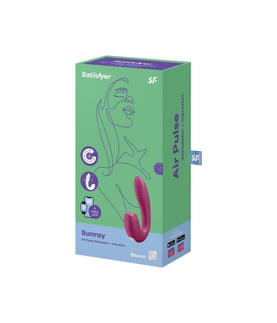 TengoQueProbarlo Sunray Berry Succionador y Vibrador 2 en 1 S?per Flexible USB SATISFYER  Estimulador de Clítoris y Succionador