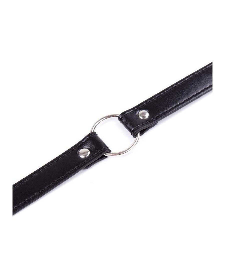 TengoQueProbarlo Collar con Aro Ajustable 38,2 cm Negro LATETOBED BDSM LINE  Joyería Íntima