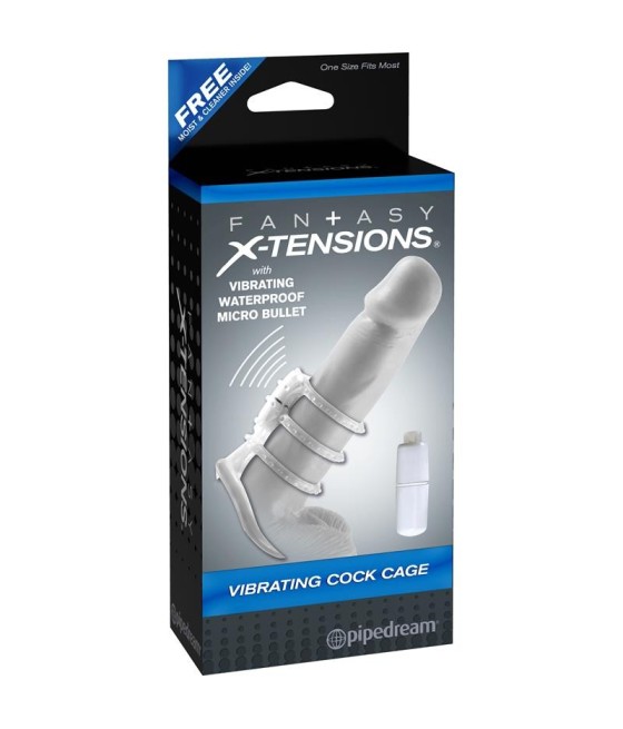 TengoQueProbarlo Fantasy X-tensions  Correa de Pene Vibradora Anillada - Color Claro FANTASY X-TENSIONS  Extensiones para el Pen
