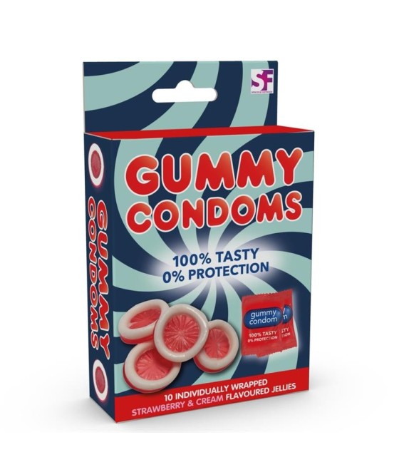 TengoQueProbarlo Condones de Gominola Fresa y Crema SPENCER & FLEETWOOD  Golosinas Eróticas Divertidas