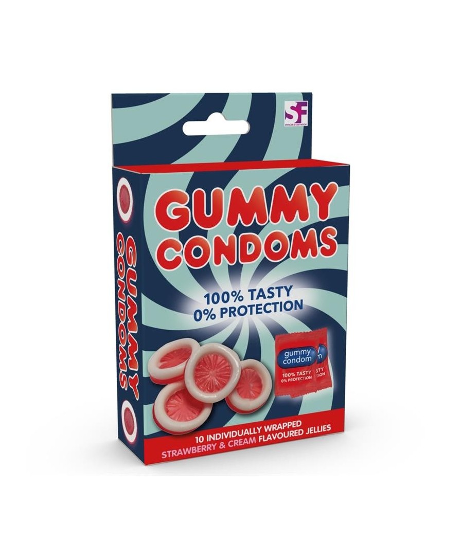 TengoQueProbarlo Condones de Gominola Fresa y Crema SPENCER & FLEETWOOD  Golosinas Eróticas Divertidas